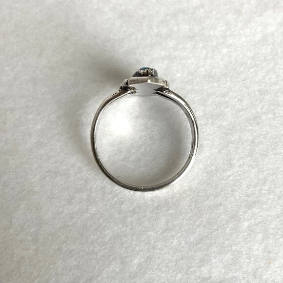 VTG Bell Trading Sterling Silver 925 Southwest Style Oval Turquoise Ring Sz 7.5 - Picture 6 of 16